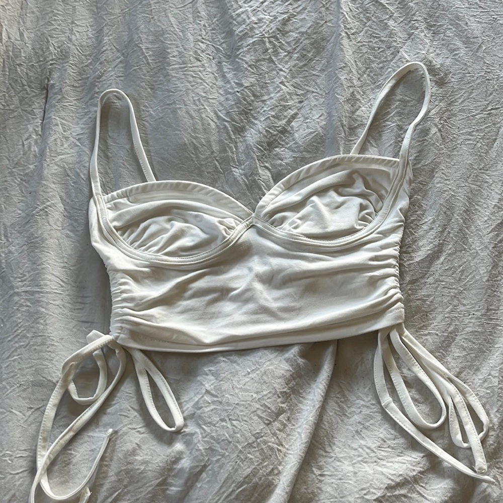 White crop tank top